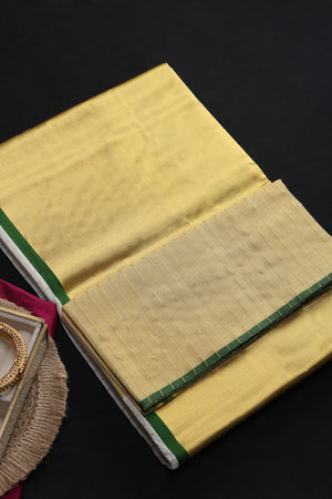 Rajeshwari Heirloom Check Green Saree