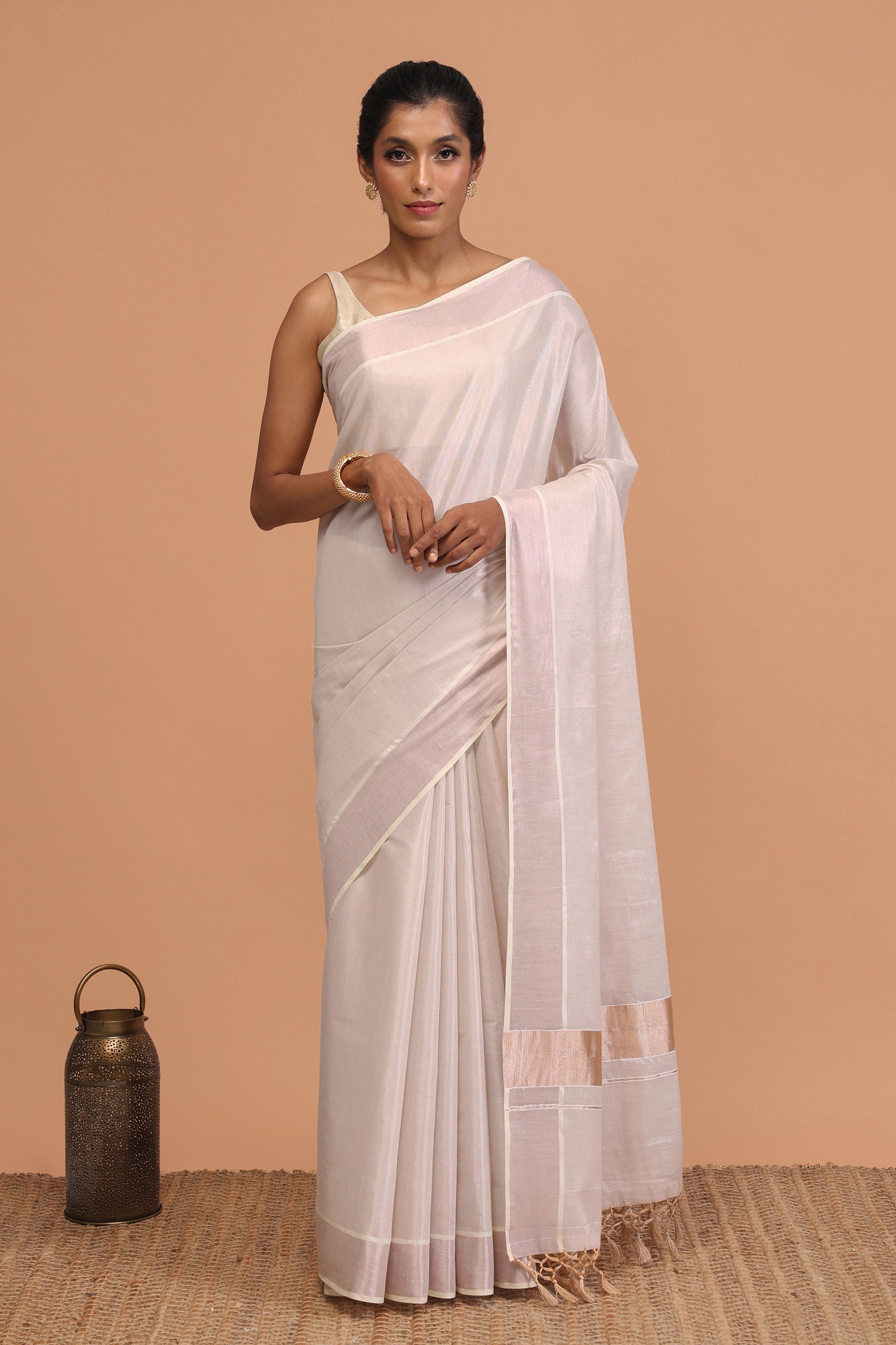 Arshiya Pearl Blush Kasavu