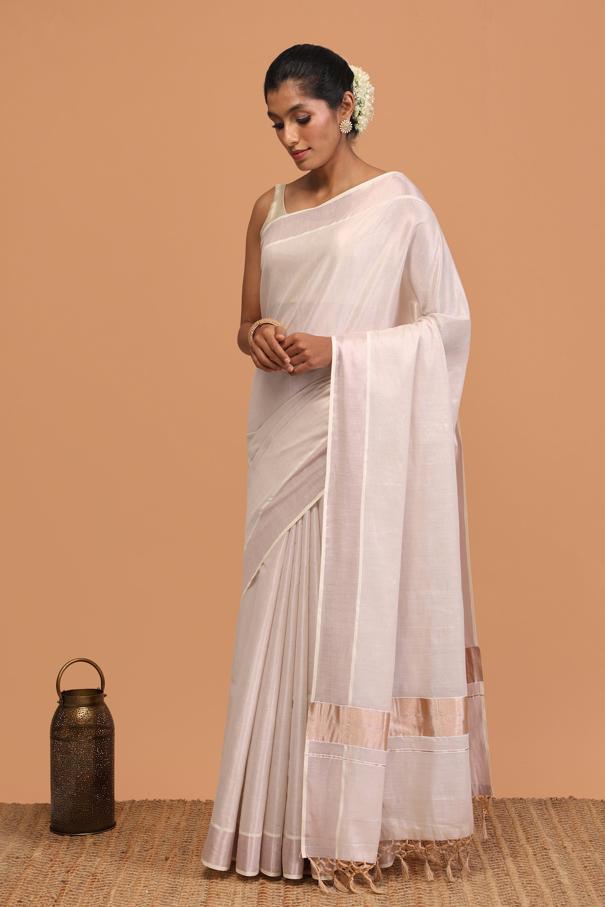 Arshiya Pearl Blush Kasavu