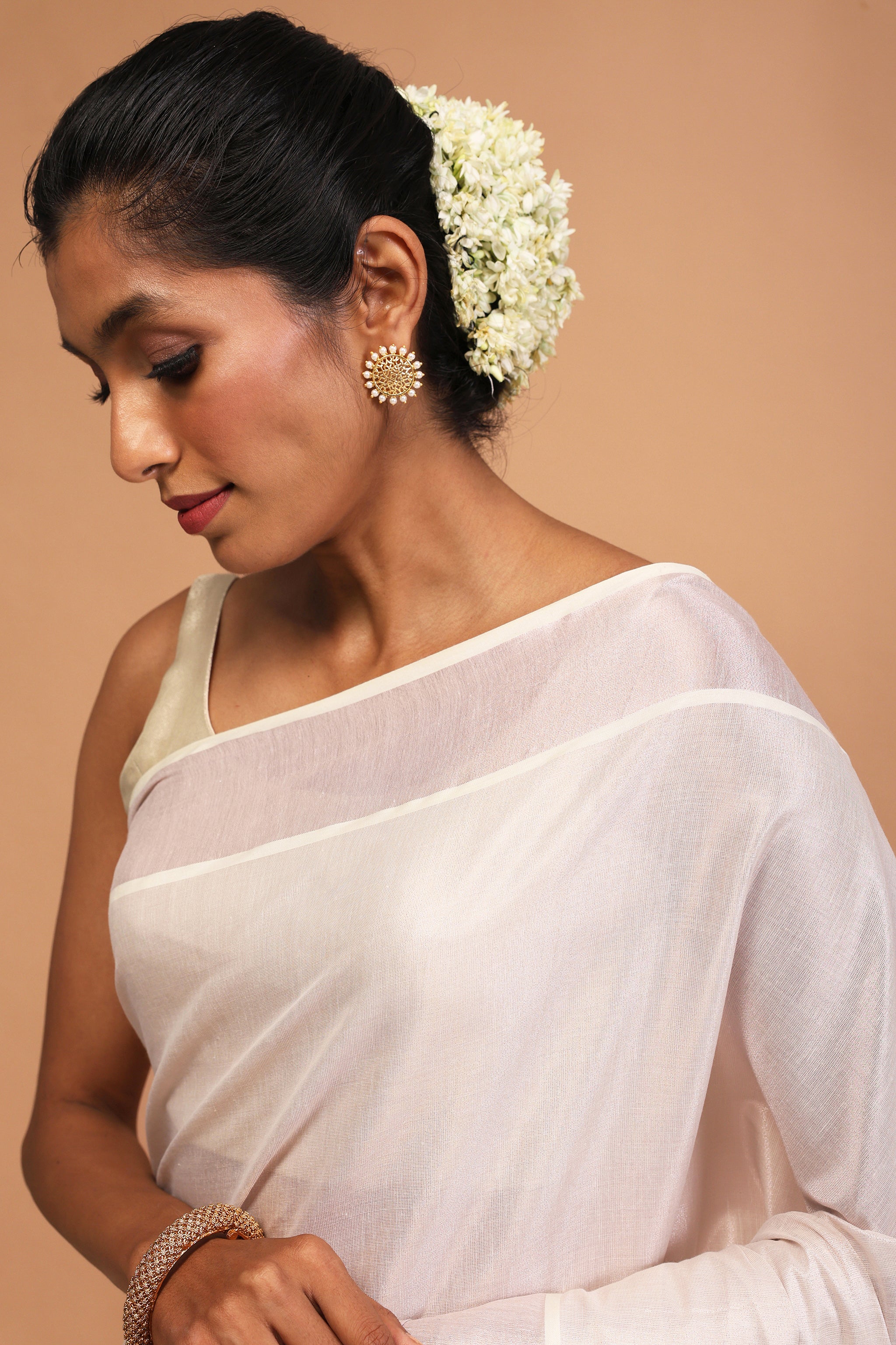 Arshiya Pearl Blush Kasavu