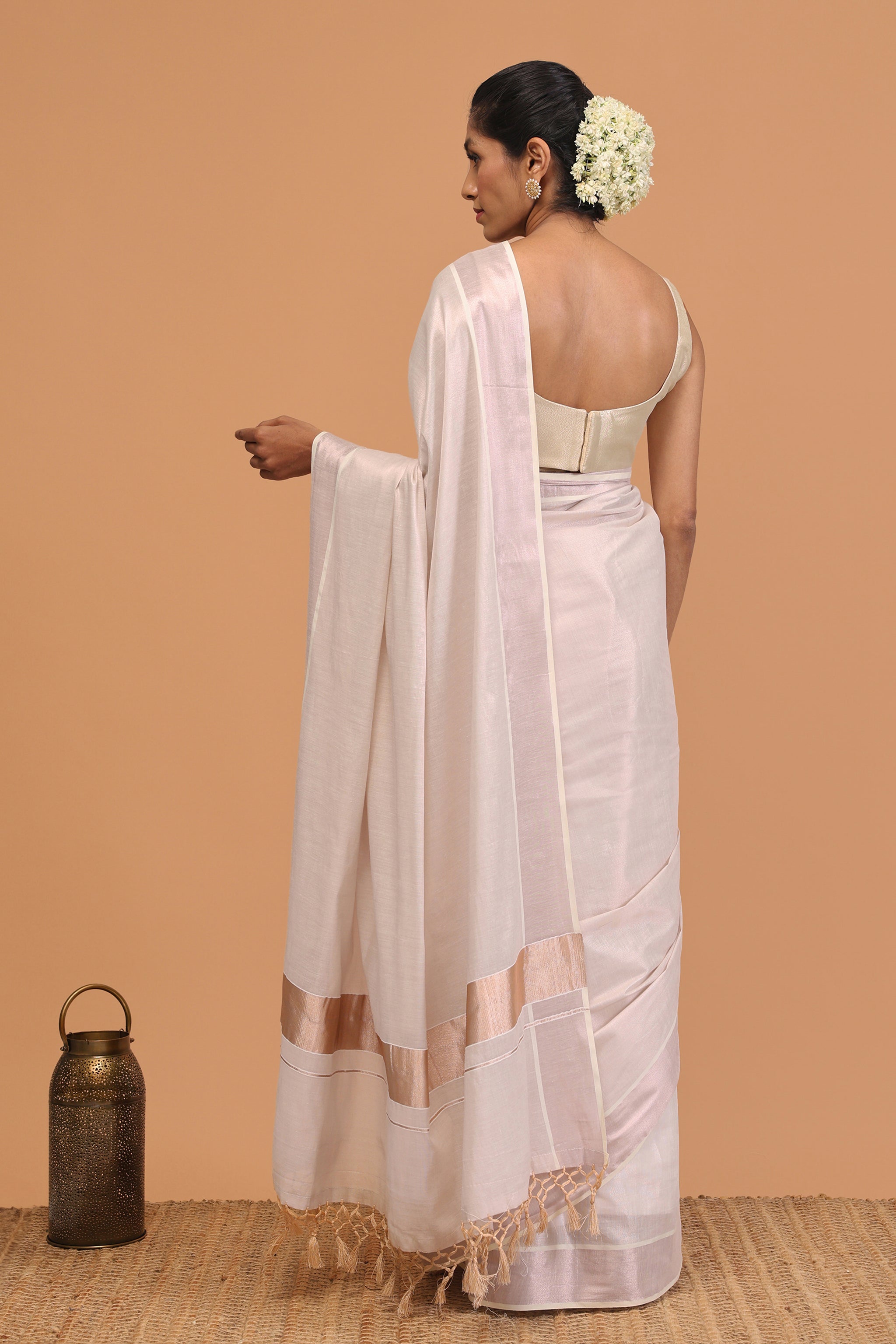 Arshiya Pearl Blush Kasavu