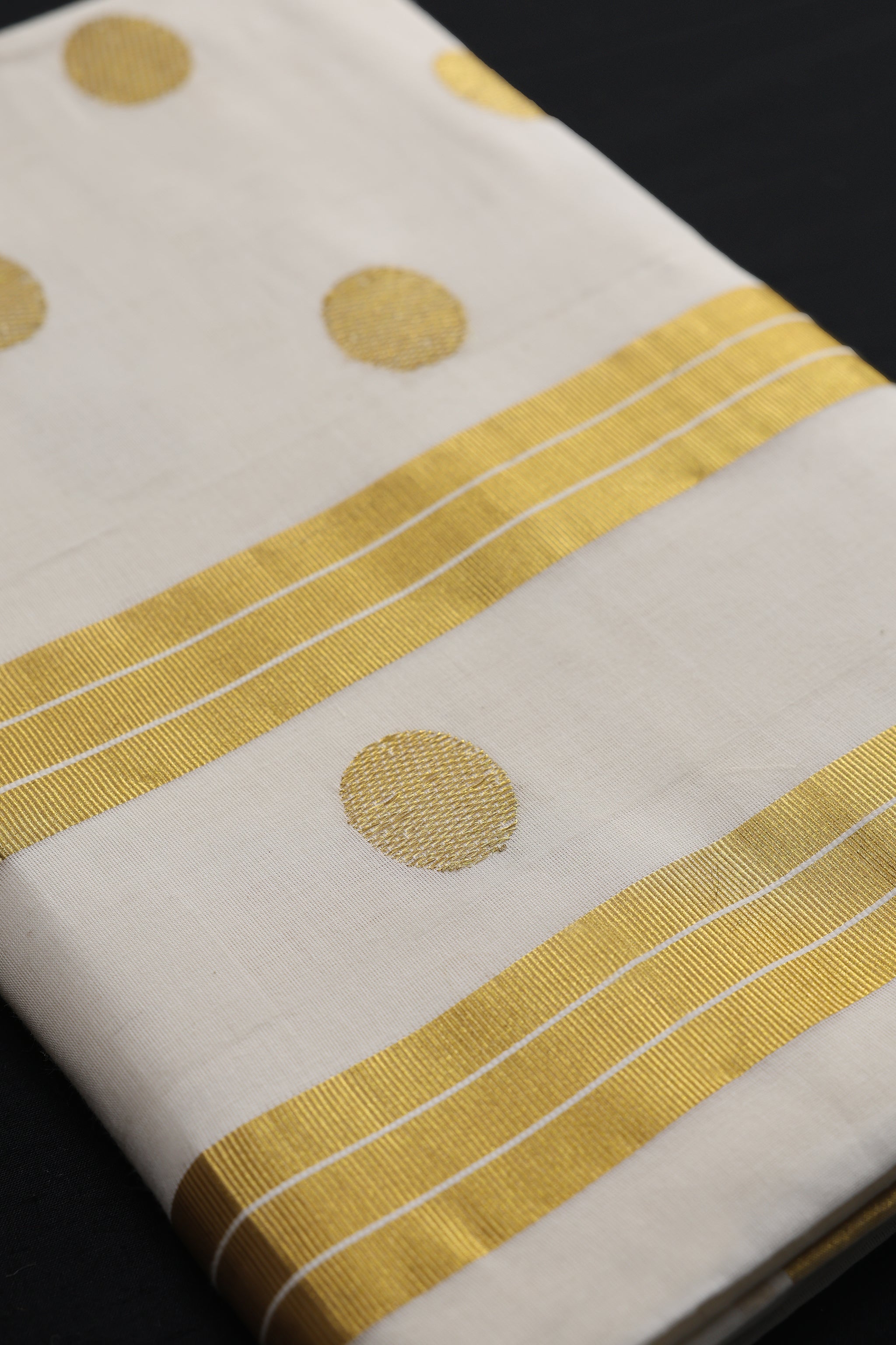 Bhanupriya Sunlit Dots Kasavu