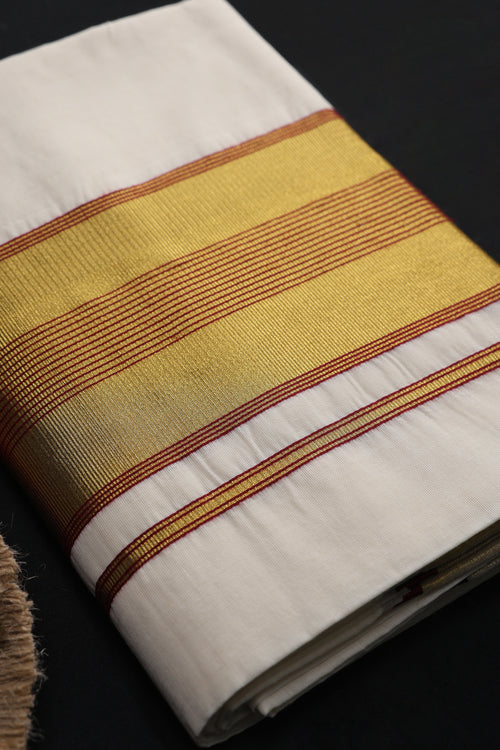 Devyani Garnet Glow Kasavu