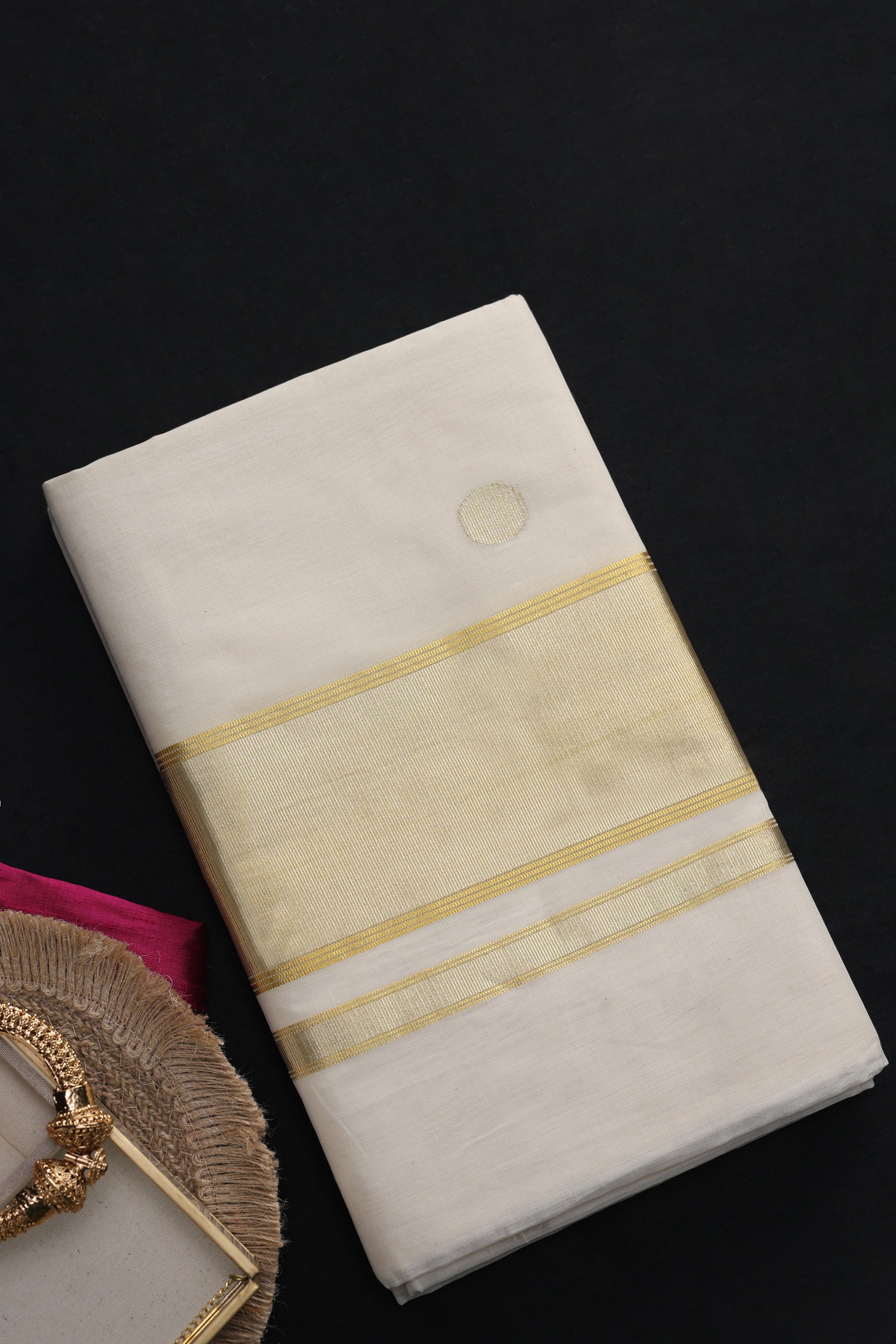 Lakshmipriya Golden Bloom Butta Saree