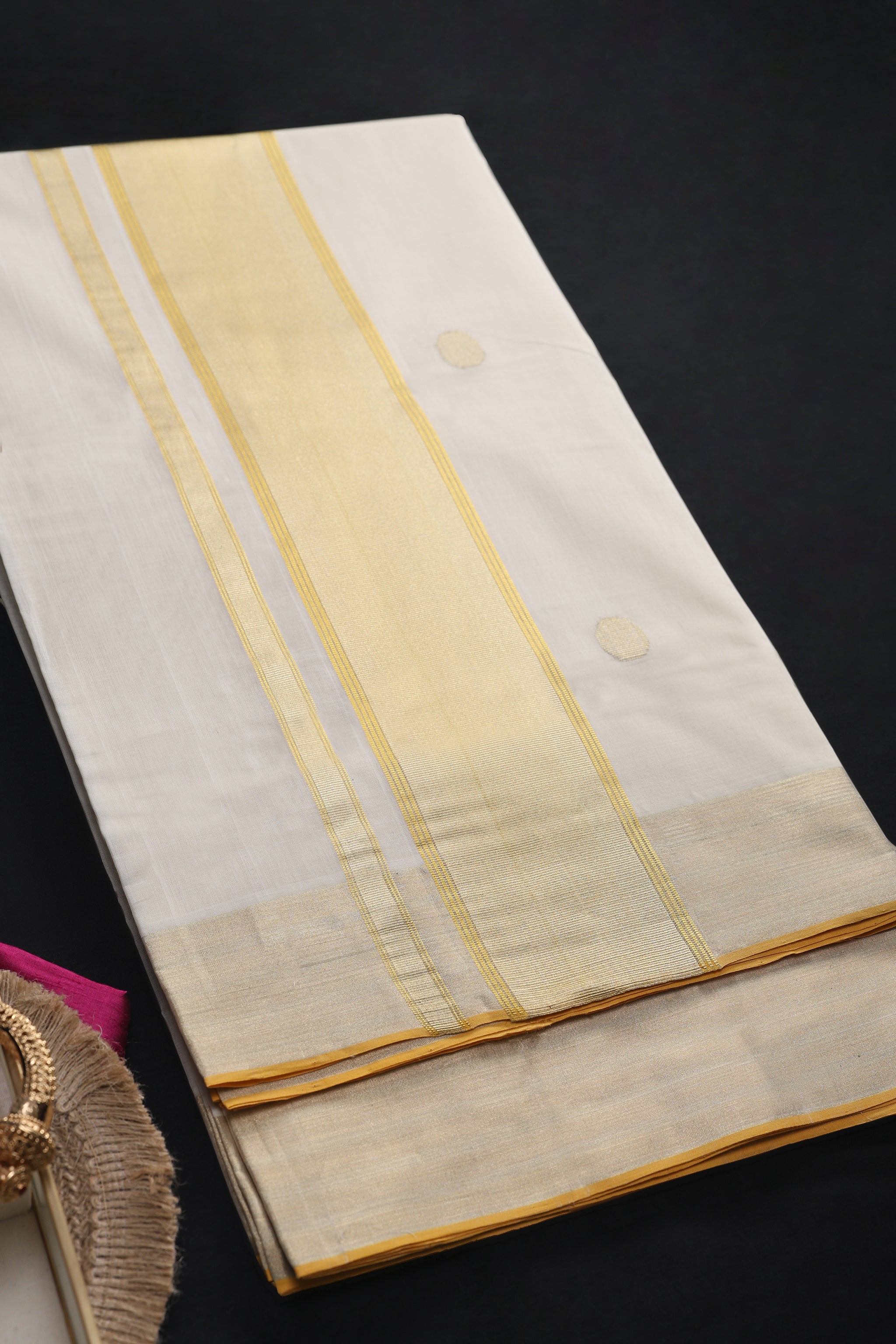 Lakshmipriya Golden Bloom Butta Saree