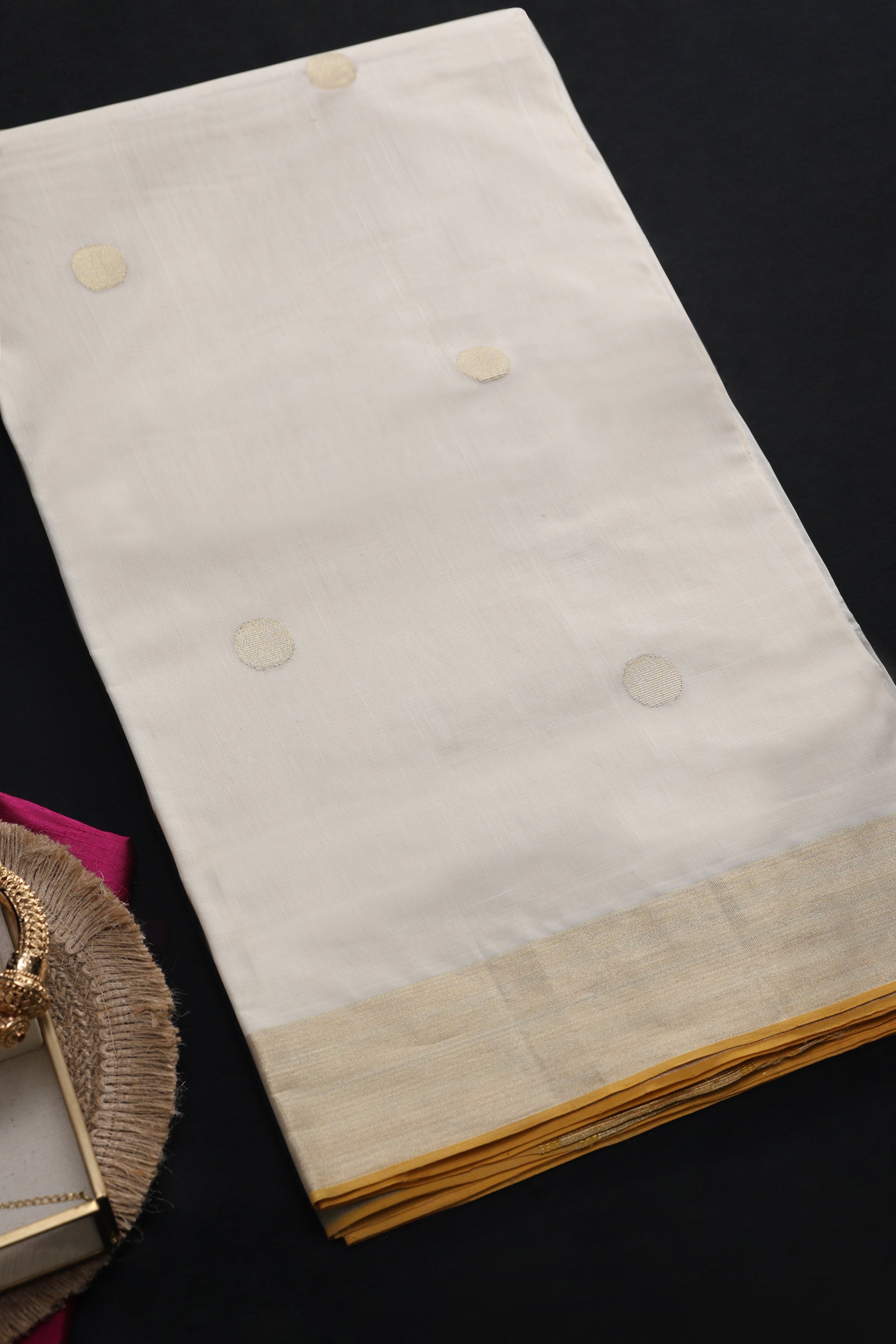 Lakshmipriya Golden Bloom Butta Saree