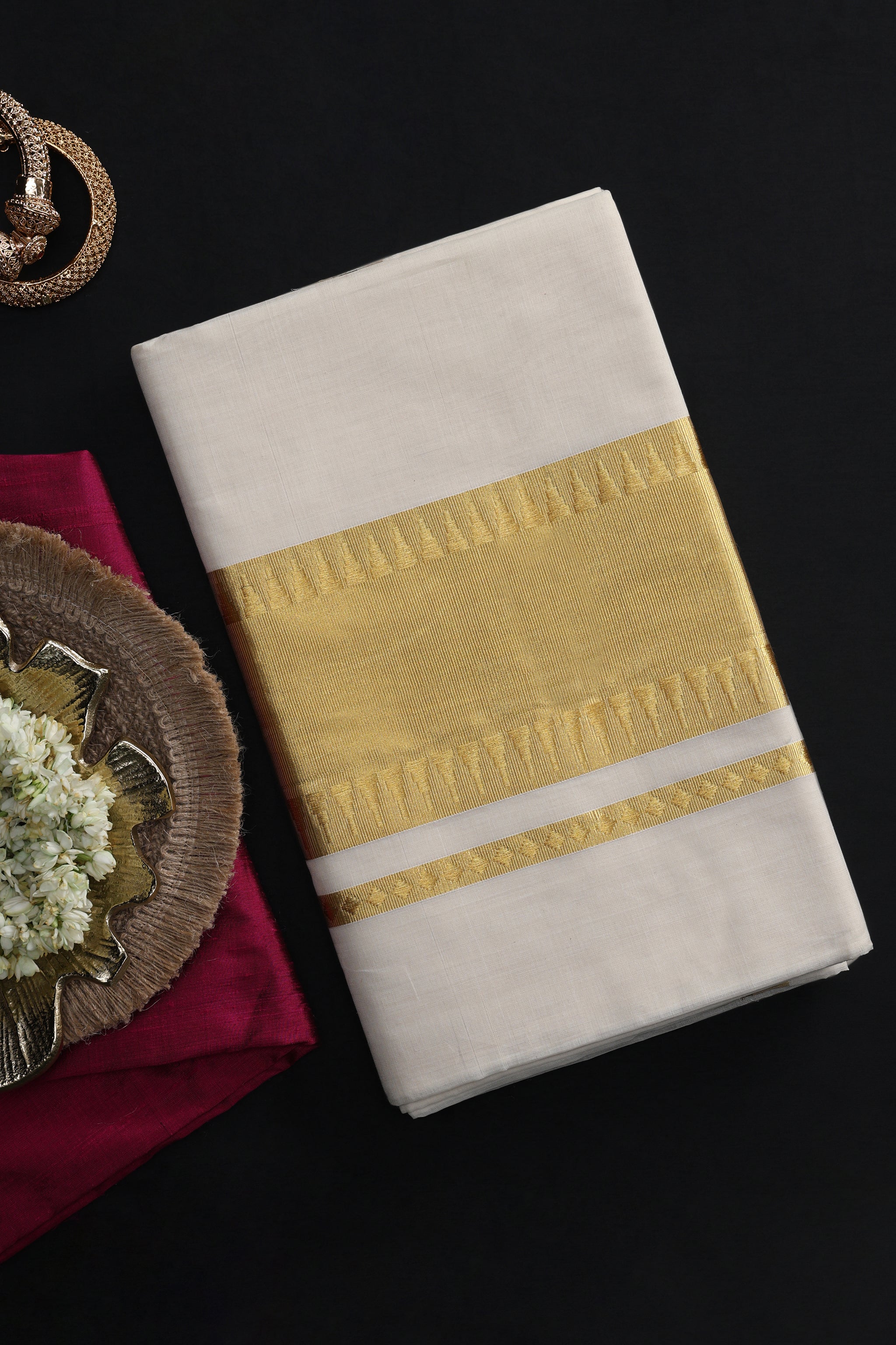 Tripura Sundari Temple Crown Bridal Kasavu